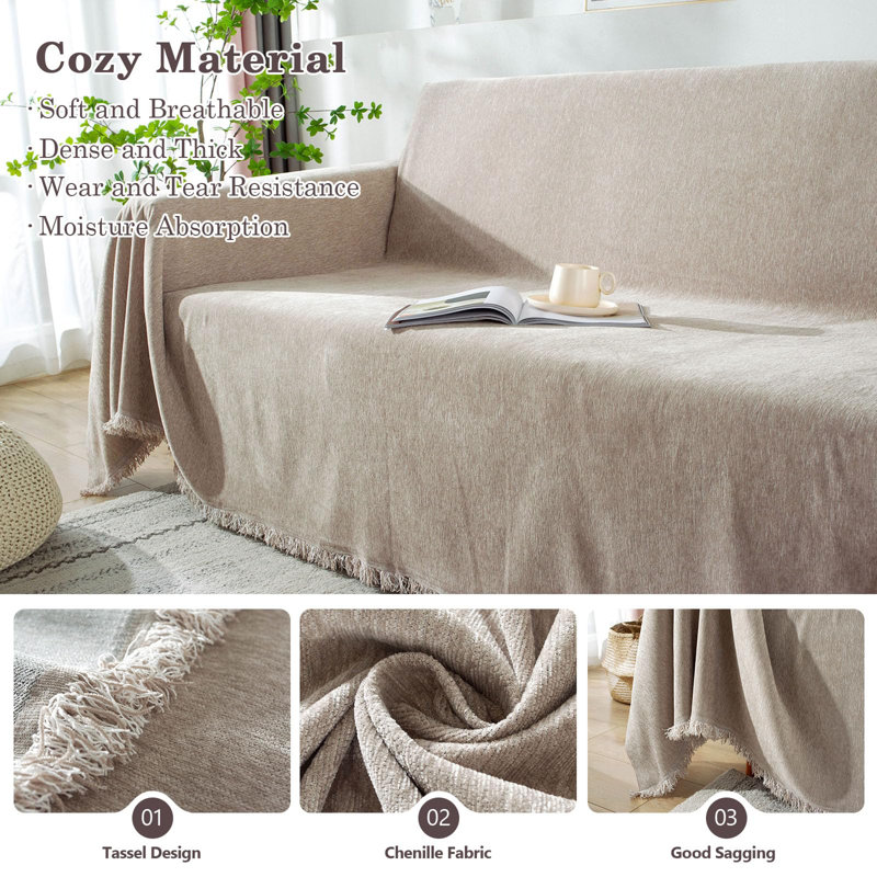 Aysha Sofa Slipcover, Tan