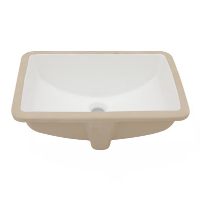 Lavabo de salle de bain rectangulaire encastré en céramique blanc 19,7 "x 14" avec trop-plein (n'inclut que le lavabo de salle de bain)