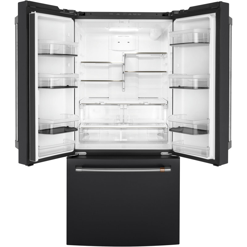 33" Counter Depth French Door 18.6 cu. ft. Smart ENERGY STAR Refrigerator, Matte Black/Brushed Stainless