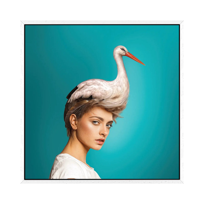 Hairstyle: Stork by Spielsinn Design - Gallery-Wrapped Canvas Giclée on Canvas, White Framed, 66.04 cm H x 66.04 cm W
