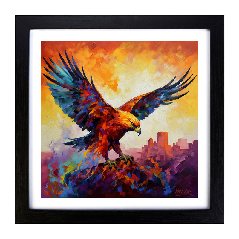 Phoenix Color Field Painting No.1 - Framed Print, Black