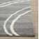 Meiko Modern Striped Shag Light Gray/Ivory Area Rug