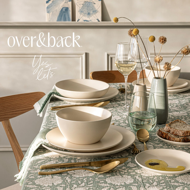 Ivory Semi-Matte Ceramic Dinnerware Set, Service for 4