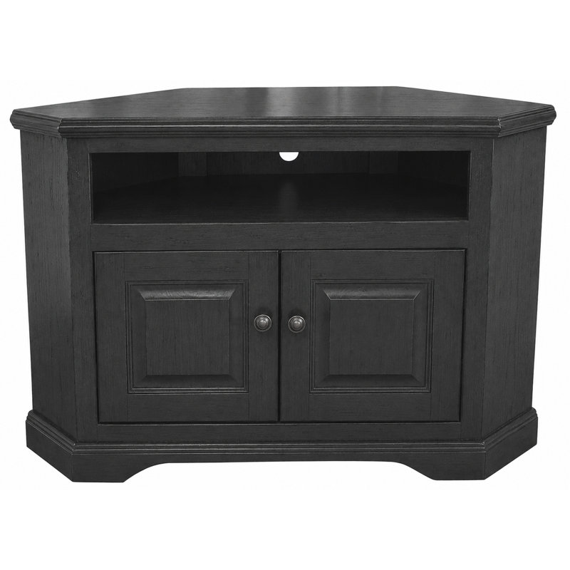 Meuble télé de coin en bois massif pour téléviseur de 40 po ou moins Boltongate, Gris européen