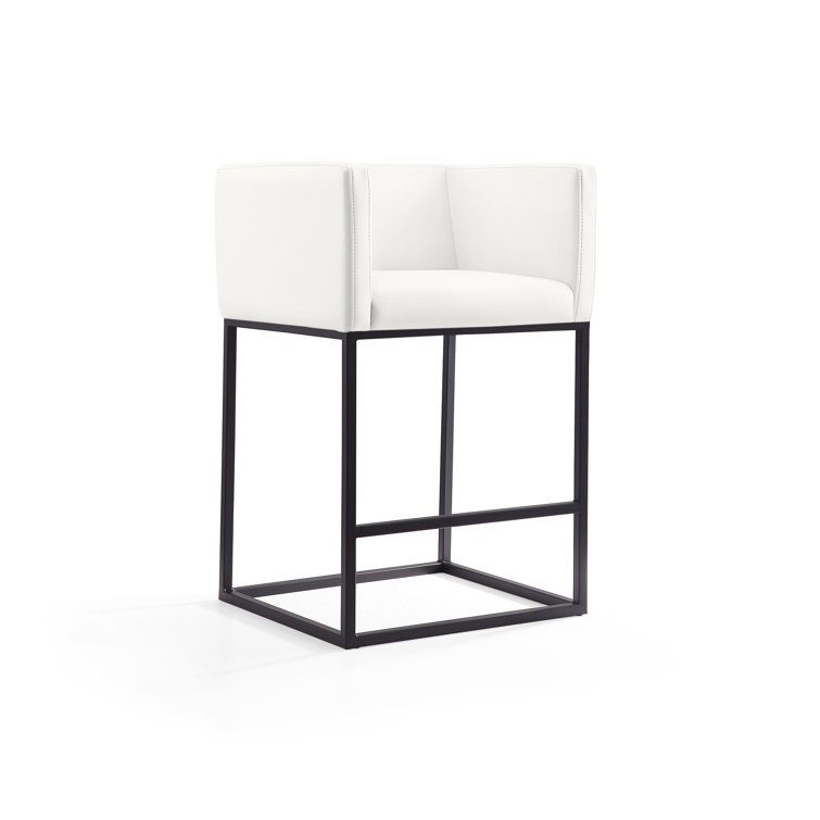 Upholstered Counter Stool with Metal Frame