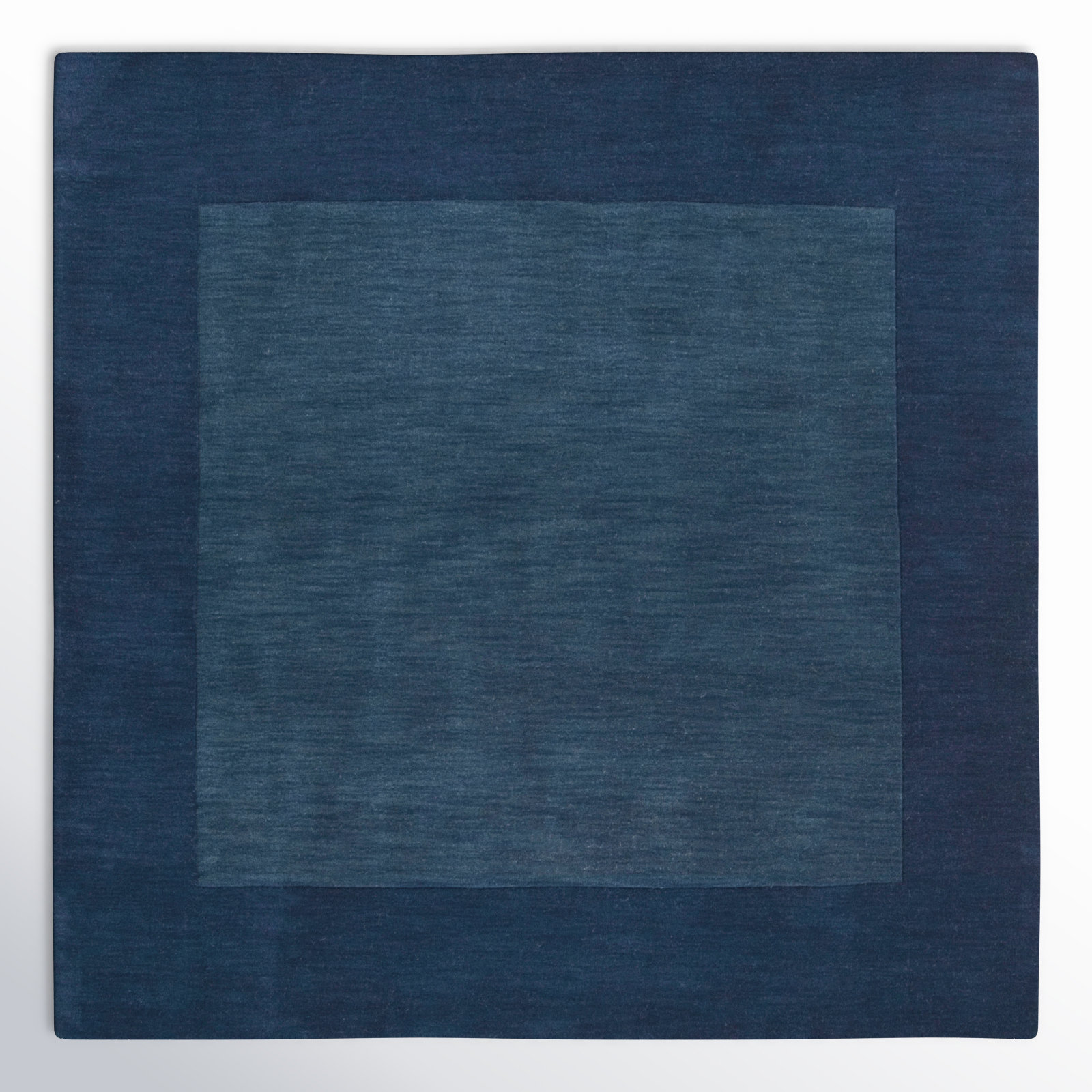 Dolma Navy Hand-Loomed Wool Rug, Square 6'