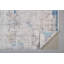 Tapis abstrait en viscose tissé à la machine Rosdom en ivoire / bleu / or-826446051