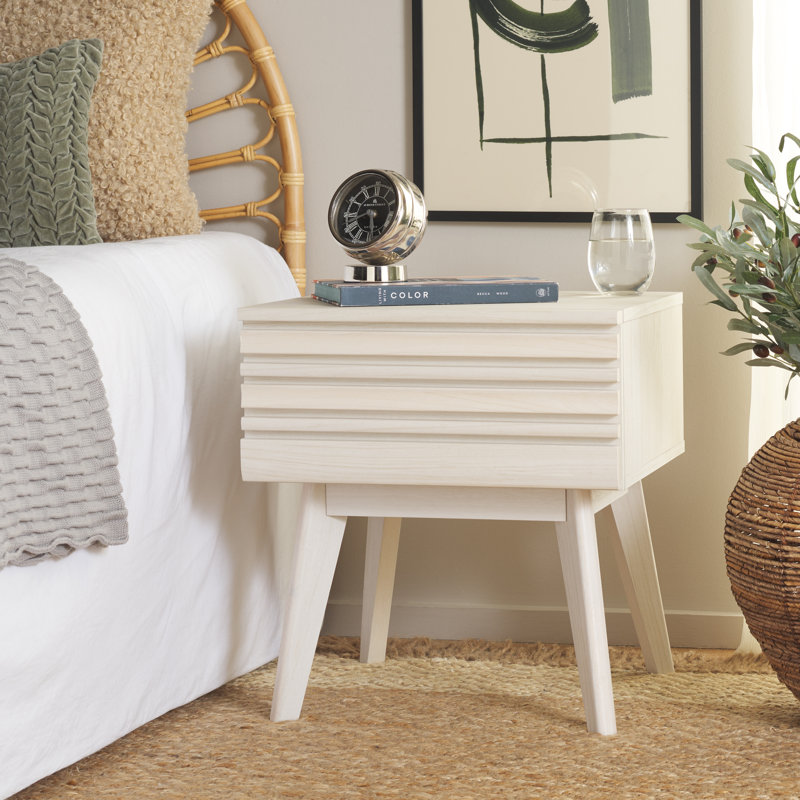 Kunio 17.72'' W Nightstand, Bleached White