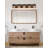 40" 5-Light Farmhouse Faux Wood Grain Dimmable Vanity Light with Seeded Glass Shade for Bathroom and Mirror-887759153-887759154
