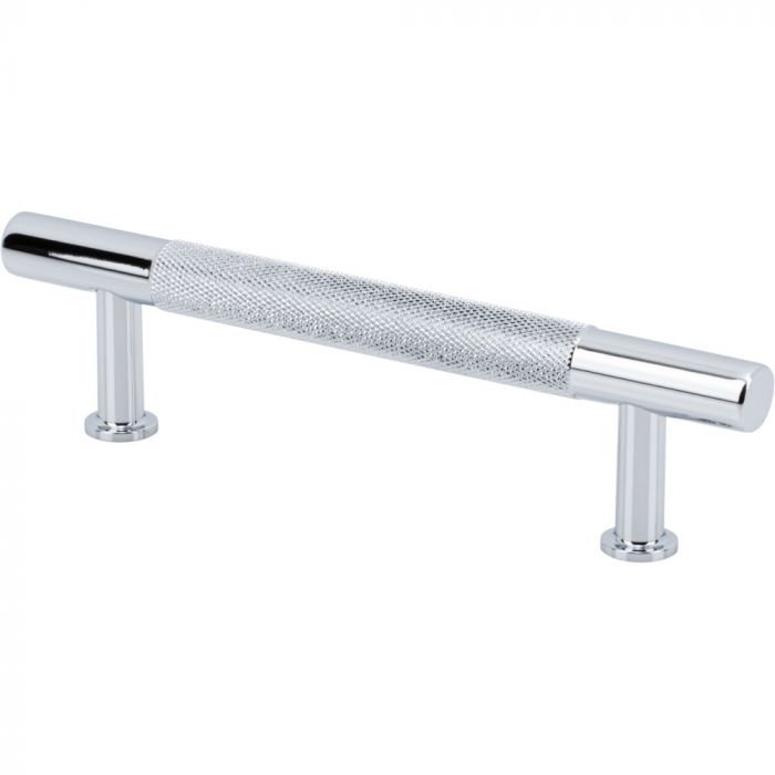 Beliza Knurled Bar Pull, 3 3/4", Polished Chrome