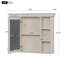 Armoire de rangement murale bleue 35 po x 28 po avec porte miroir, armoire de salle de bain moderne avec miroir, armoire à pharmacie avec 6 tablettes ouvertes-1744263738