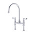 Georgian Era Bridge Kitchen Faucet with Straight Deck Unions