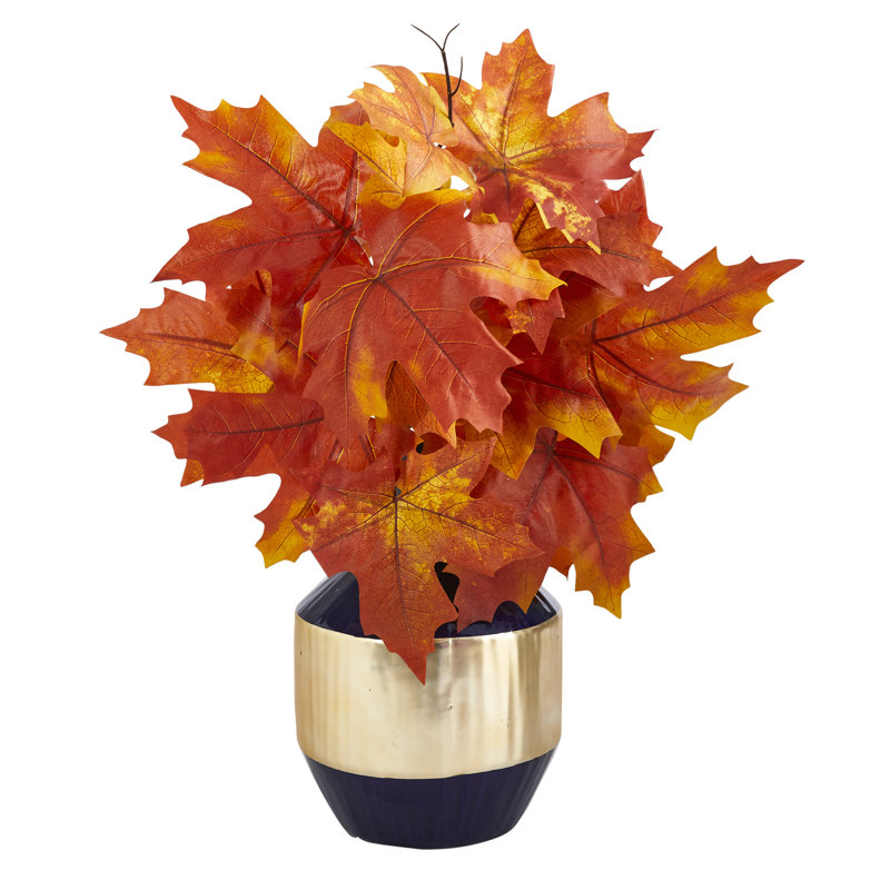 18'' Faux Maple Plant in Ceramic Planter