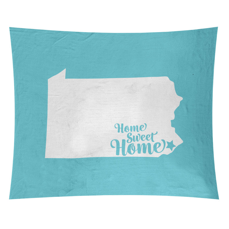 Tapisserie Home Sweet Philadelphia, H 27,5 po x l 37,5 po, Bleu sarcelle