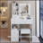 Compact Desktop Vanity Table with Advanced LED Mirror and Ample Storage-211043604