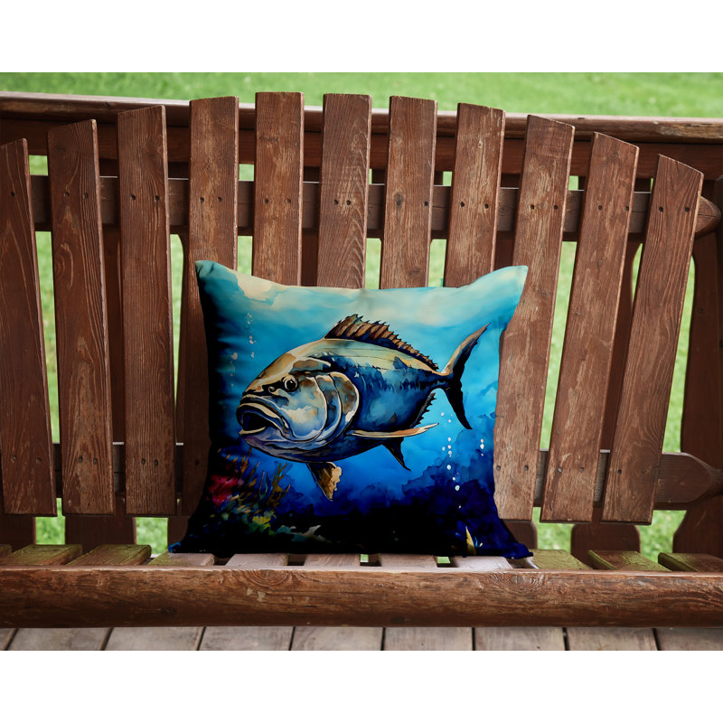 Coussin thon rouge, H 14 po x l 14 po
