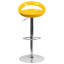 Contemporary Plastic Adjustable Height Barstool with Rounded Cutout Back and Chrome Base-969223478