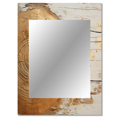 Abstract Gold Graceful Woodland - Abstract Wall Mirror, Gold Decorative Mirror, Printed Metal Art