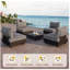 Ensemble modulaire de patio 5 pièces en aluminium gris avec chaises modulaires et table basse