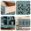 Banc de rangement bleu en bois manufacturé