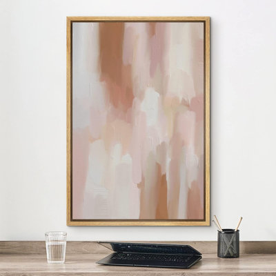 "Abstract Abstract Strokes Gray Grey Brown White Pastel Watercolors", reproduction d'art sur toile