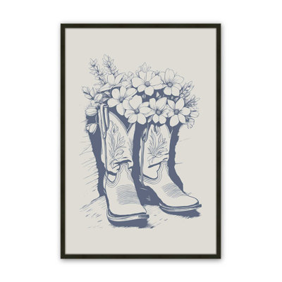 Imprimé de bottes de cowboy bleu marine