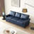 Classic Living Room Round Arm With Nails Sofa Faux Leather-1149069415