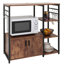Étagère de cuisine avec armoire de rangement et 4 tablettes à 4 niveaux, chêne foncé-1038310920