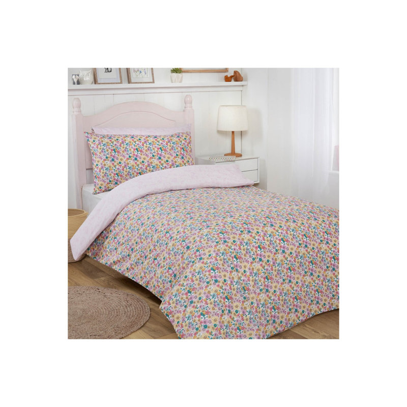 Clopton Polyester Floral Duvet Cover Set with Pillowcases, Single - 1 Standard Pillowcase
