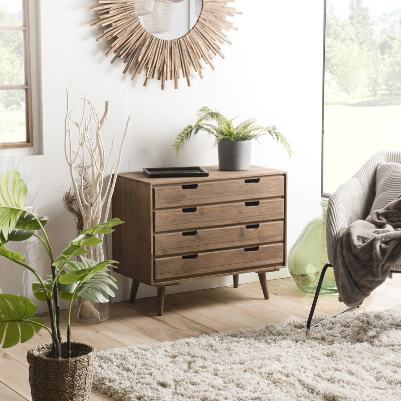 Cashion Solid Wood 80 cm W Chest of 4 Drawers