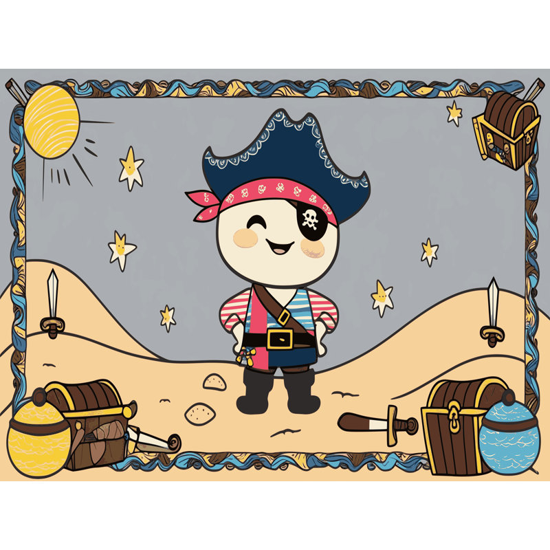 Tapis pour enfants Sunside Sails Pirates, Rectangulaire 2 pi x 3 pi