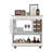 Bar Cart, Lower Panel, Six Bottle Cubbies, One Cabinet -Light Oak / White