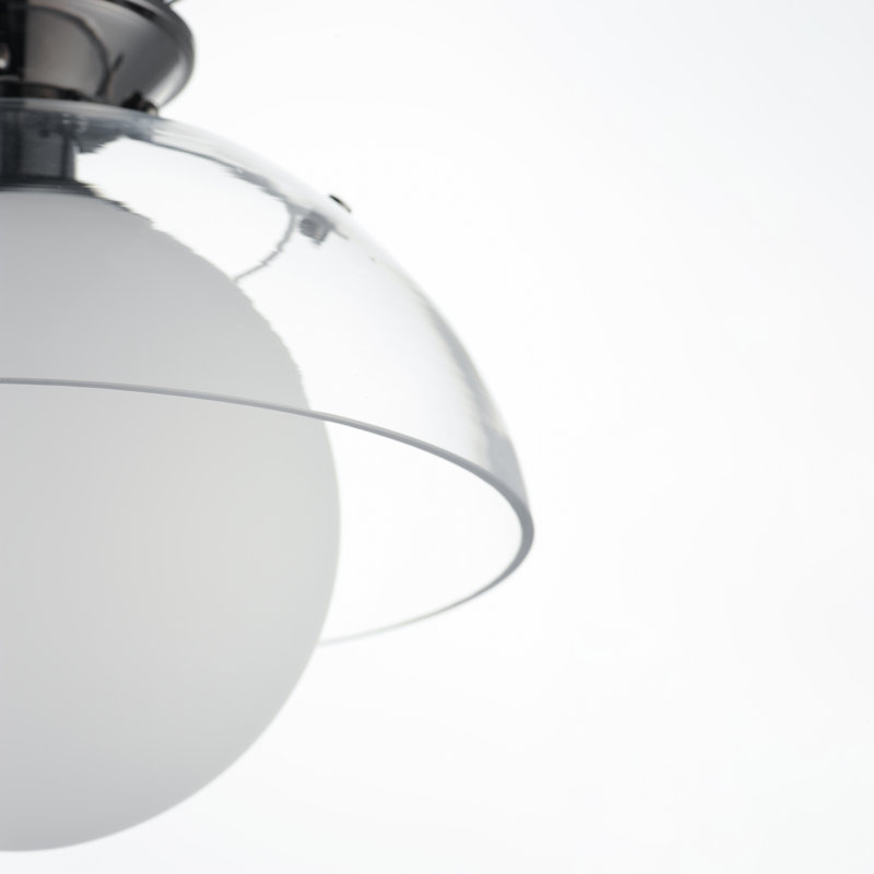 Domain 1 - Light Semi Flush Mount, Black Chrome, Clear