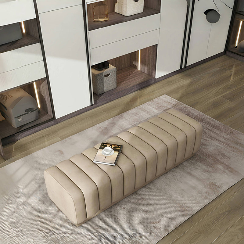 Tabouret de vestiaire léger et luxueux, H 16,53 po x l 62,99 po x P 18,5 po