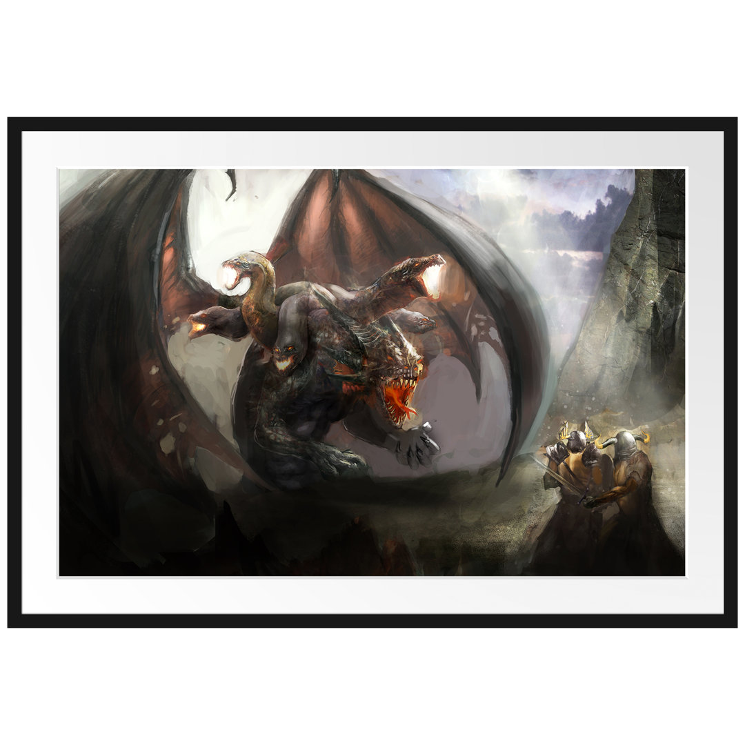 Drache mit Schlangen Gerahmtes Poster