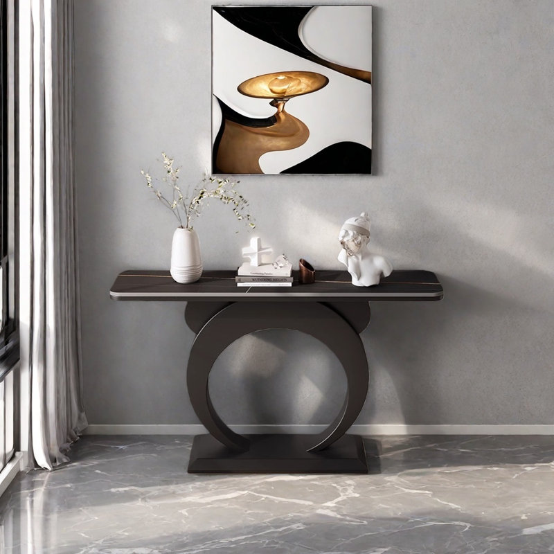 Console moderne minimaliste, Noir, H 31,5 po x l 39,37 po x P 11,81 po