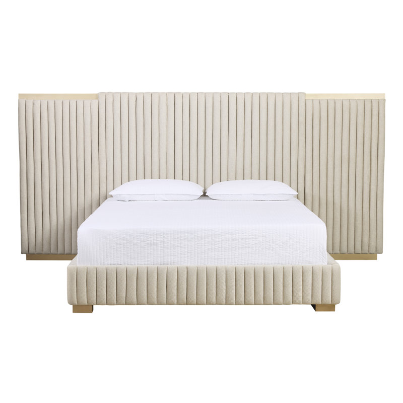TARRANT Solid Wood Bed, Ivory