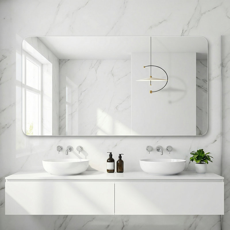 30x40 Inch  Bathroom Vanity Mirror - Frameless, Wall-Mounted, Anti-Corrosion & Rust-Resistant, Durable Vanity Mirror for Modern Bathroom Decor