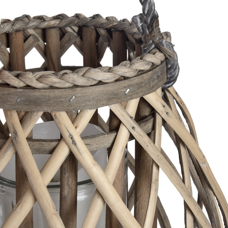 Shetty Wicker Wall Lantern, 30cm H x 10cm W x 10cm D