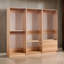 Dee Modular Closet System, 4 Clothing Racks, 2 Drawers, Oak Brown Wood-100491036