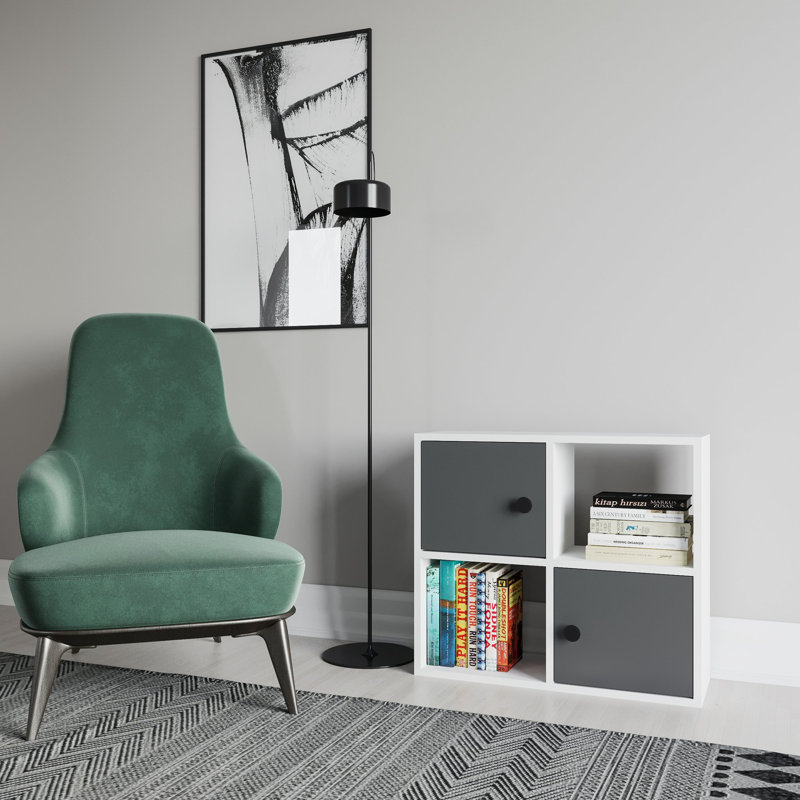 Tuttle 62.6cm H 72cm W Bookcase, White/Anthracite