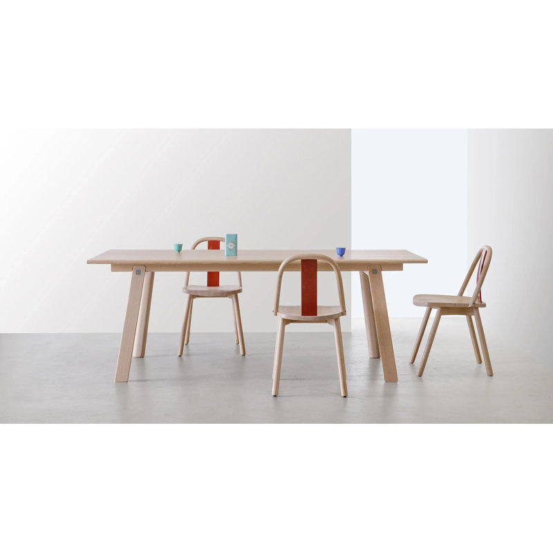 Chin-Chin Solid Wood Dining Chair, Chinese Red/Oak Nature
