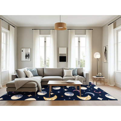 Tapis bleu lavable à la machine