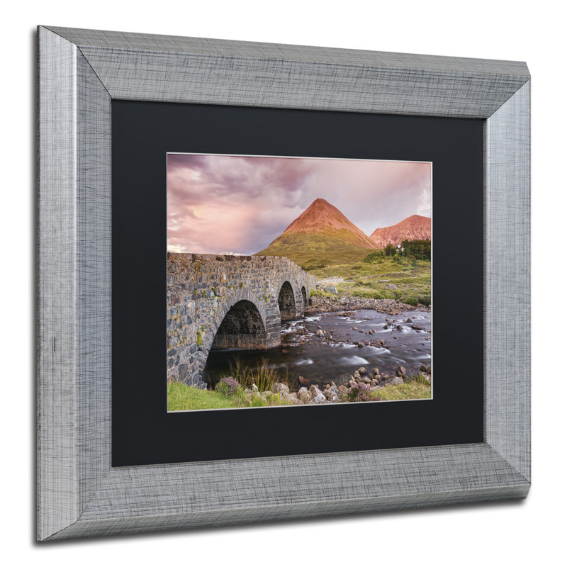 'Scottish Bridge' Framed Photographic Print on Canvas, 11" H x 14" W x 0.5" D, Black, Silver Frame Canvas