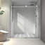 Porte de douche noire matte 6076, grandes poulies en acier inoxydable 304 de 70 mm, réglable, nano-nettoyage, verre trempé, porte de salle de bain Essential 6076, conception avec fonction, facile à nettoyer, article-121478965