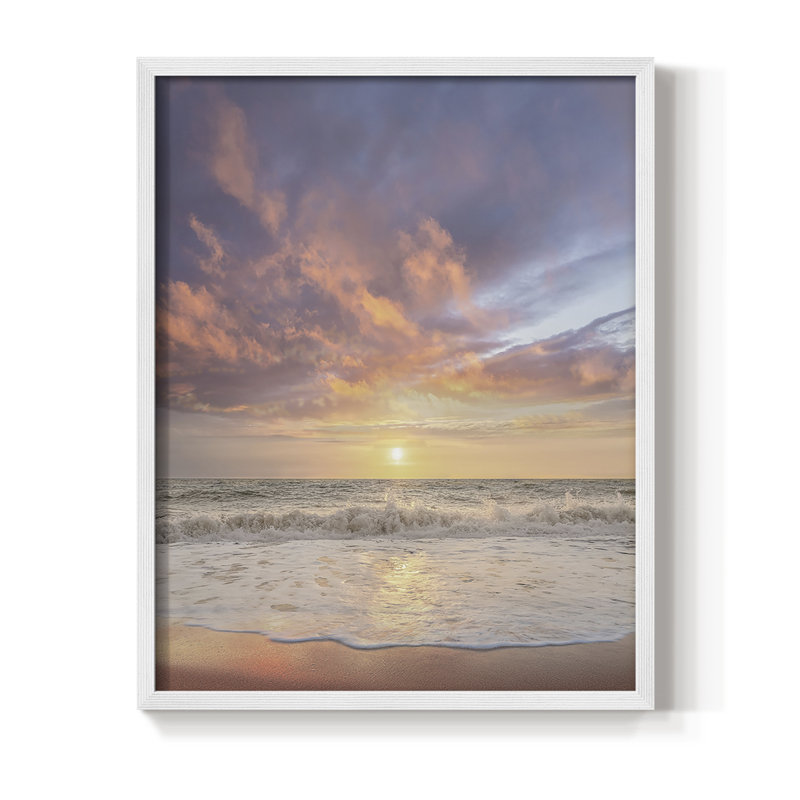 Contemplating Dusk Framed Print - Solid Wood, 21" H x 17" W, White