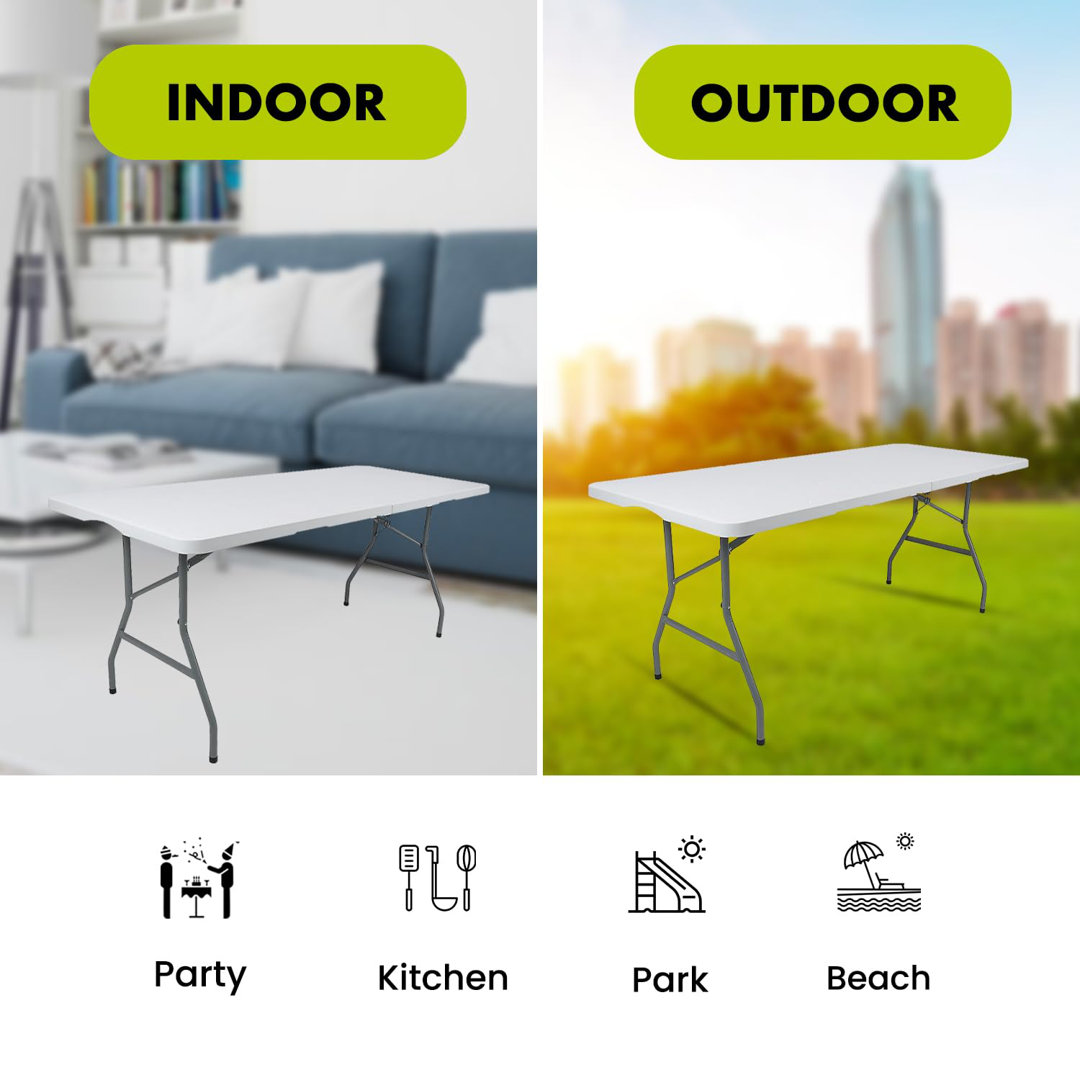 ROYALFORD Heavy Duty Pack Folding Padded Chair with 6ft Heavy Duty Folding Table - Portable & Compact Foldable Table - Outdoor & Indoor Home Office Di
