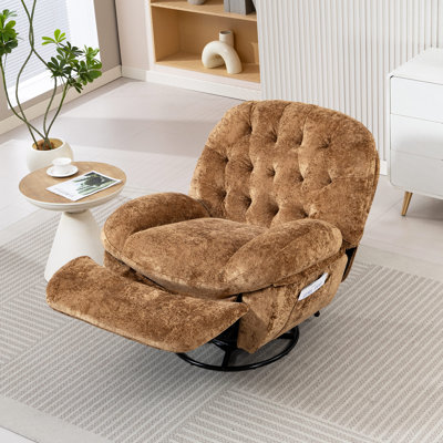 91 cm Wide Velvet Swivel Recliner