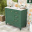 Meuble-lavabo de salle de bain avec portes à fermeture en douceur, cuve à débordement et rangement polyvalent-770757529