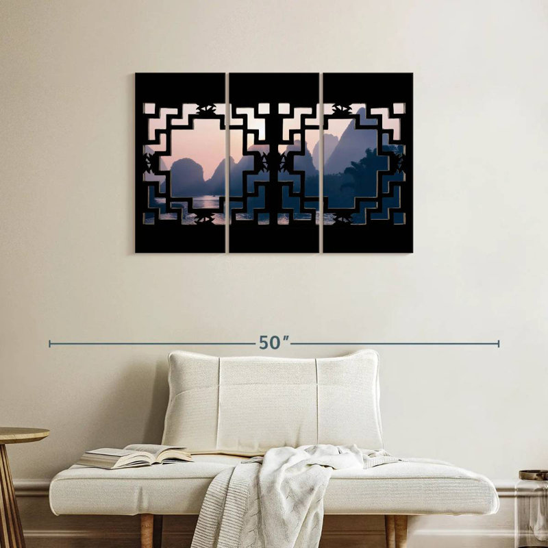 Lilie Asian Window Mountain, 24" H x 38" W